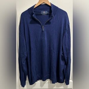 Vineyard Vines Deep Blue Men's Zip-Up Sweater
